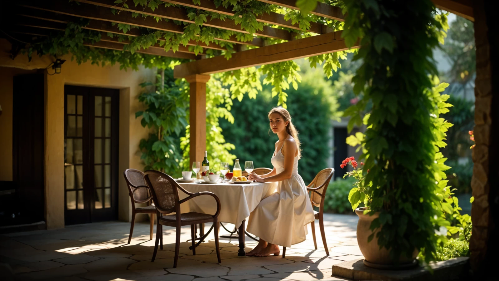 Pergola tarasowa z zacienioną strefą jadalną Warszawa